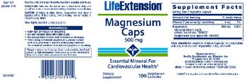 Life Extension Magnesium Caps 500 mg - supplement