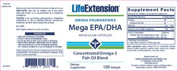 Life Extension Mega EPA/DHA - supplement