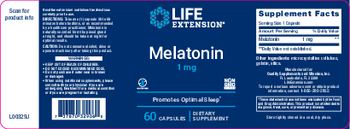 Life Extension Melatonin 1 mg - supplement