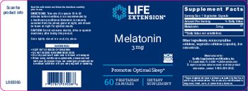 Life Extension Melatonin 3 mg - supplement