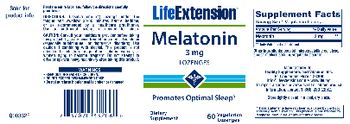 Life Extension Melatonin 3 mg - supplement