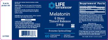 Life Extension Melatonin 3 mg 6 Hour Timed Release - supplement