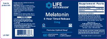 Life Extension Melatonin 3 mg 6 Hour Timed Release - supplement