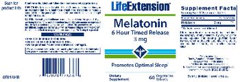 Life Extension Melatonin 3 mg 6 Hour Timed Release - supplement