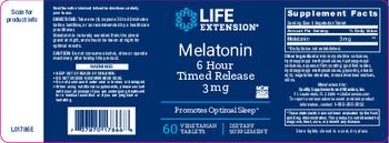 Life Extension Melatonin 3 mg 6 Hour Timed Release - supplement