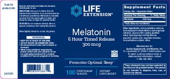 Life Extension Melatonin 300 mcg 6 Hour Timed Release - supplement