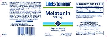 Life Extension Melatonin 500 mcg - supplement