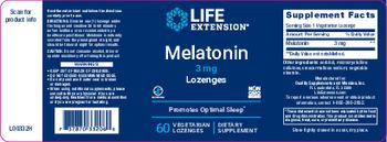 Life Extension Melatonin Lozenges 3 mg - supplement