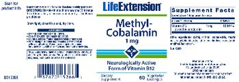 Life Extension Methyl-Cobalamin 1 mg - supplement