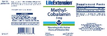 Life Extension Methyl-Cobalamin 5 mg - supplement