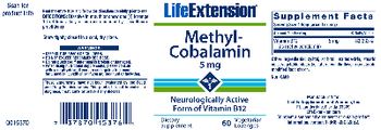 Life Extension Methyl-Cobalamin 5 mg - supplement