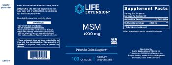 Life Extension MSM 1000 mg - supplement