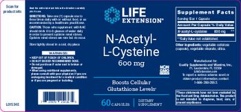 Life Extension N-Acetyl-L-Cysteine 600 mg - supplement