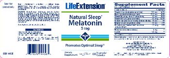 Life Extension Natural Sleep Melatonin 5 mg - supplement