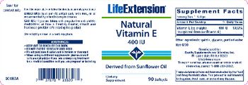 Life Extension Natural Vitamin E 400 IU - supplement