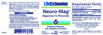 Life Extension Neuro-Mag Magnesium L-Threonate - supplement