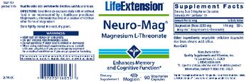 Life Extension Neuro-Mag Magnesium L-Threonate - supplement