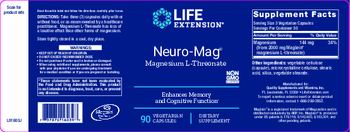 Life Extension Neuro-Mag Magnesium L-Threonate - supplement