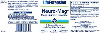 Life Extension Neuro-Mag Magnesium L-Threonate - supplement