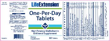 Life Extension One-Per-Day Tablets - supplement