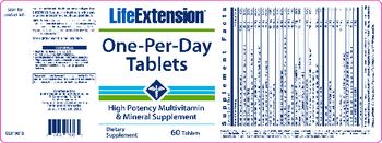Life Extension One-Per-Day Tablets - supplement