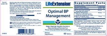 Life Extension Optimal BP Management - supplement