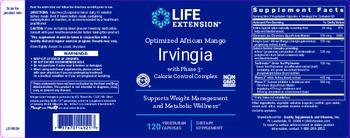 Life Extension Optimized African Mango Irvingia With Phase 3 Calorie Control Complex - supplement