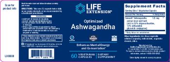 Life Extension Optimized Ashwagandha - supplement