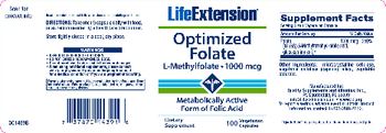 Life Extension Optimized Folate 1000 mcg - supplement