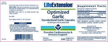 Life Extension Optimized Garlic - supplement