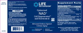 Life Extension Optimized NAD+ Cell Regenerator and Resveratrol - supplement