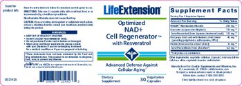 Life Extension Optimized NAD+ Cell Regenerator with Resveratrol - supplement