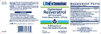 Life Extension Optimized Resveratrol 250 mg With Synergistic Grape-Berry Actives - supplement