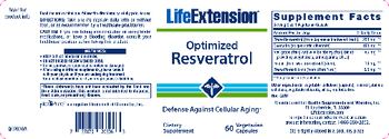 Life Extension Optimized Resveratrol - supplement