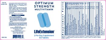 Life Extension Optimum Strength MultiVitamin - 2 per day supplement