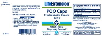 Life Extension PQQ Caps Pyrroloquinoline Quinone 20 mg - supplement