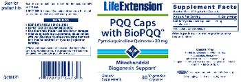 Life Extension PQQ Caps with BioPQQ 20 mg - supplement