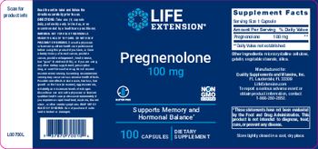 Life Extension Pregnenolone 100 mg - supplement
