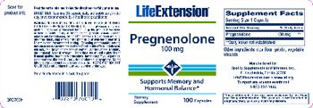 Life Extension Pregnenolone 100 mg - supplement