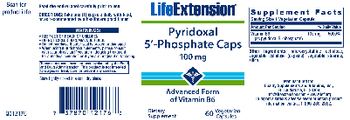 Life Extension Pyridoxal 5'-Phosphate Caps 100 mg - supplement