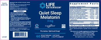 Life Extension Quiet Sleep Melatonin 3 mg - supplement