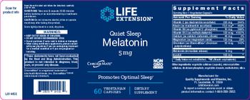 Life Extension Quiet Sleep Melatonin 5 mg - supplement
