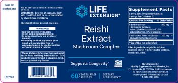 Life Extension Reishi Extract Mushroom Complex - supplement