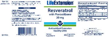 Life Extension Resveratrol With Pterostilbene 20 mg - supplement