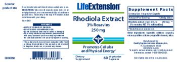 Life Extension Rhodiola Extract 250 mg - supplement