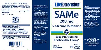 Life Extension SAM-e 200 mg - supplement