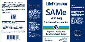 Life Extension SAMe 200 mg - supplement