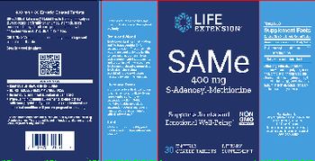 Life Extension SAMe 400 mg - supplement