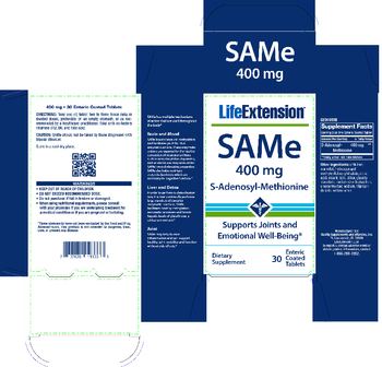 Life Extension SAMe 400 mg - supplement