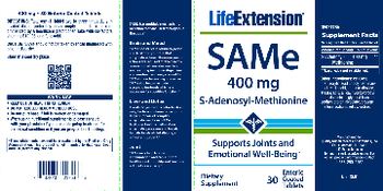 Life Extension SAMe 400 mg - supplement